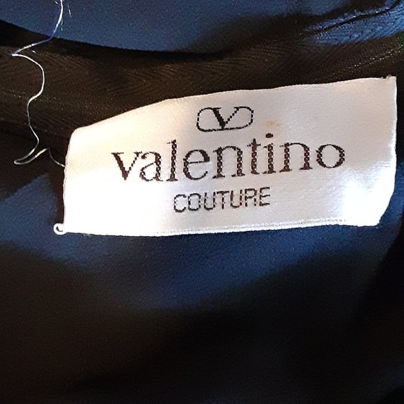 VALENTINO COUTURE BLACK SILK MAXI SKIRT WITH FLUTED BOTTOM SIZE 8 27" WAIST - Picture 3 of 7